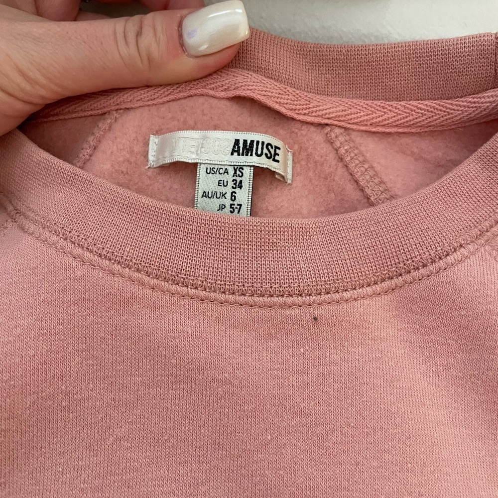 Amuse Society Pink Lil Vous Play Pink Crewneck